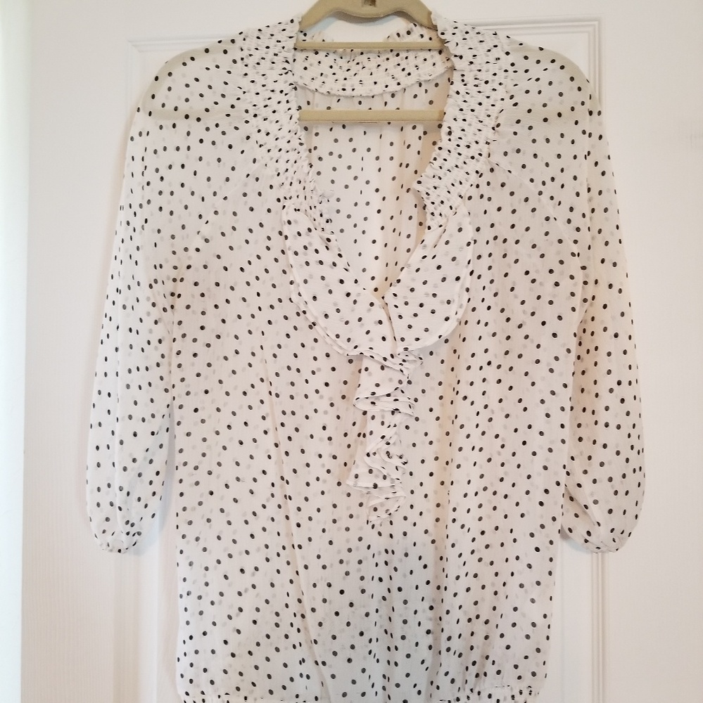 Sheer, three quarter sleeve blouse